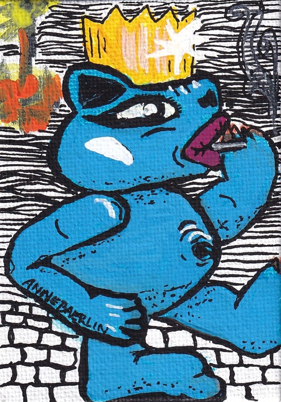 Bär blau mit Krone