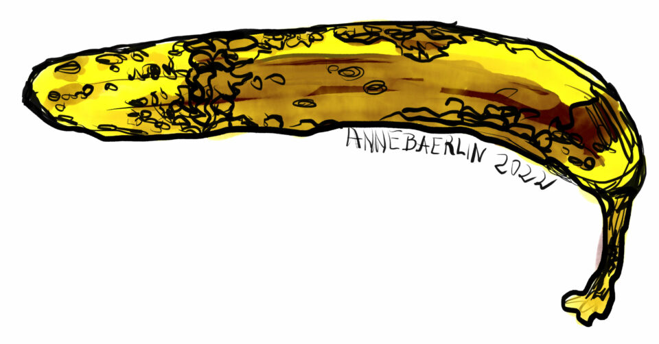 Banane digital gezeichnent