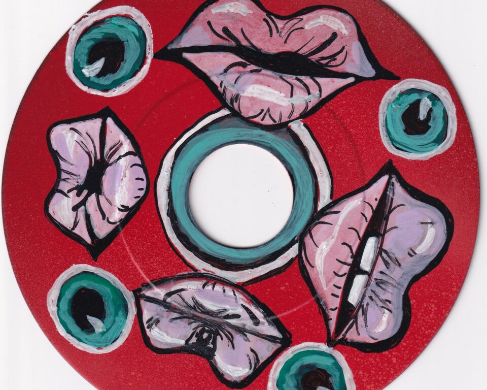 ANNEBAERLIN Vinyl 45er rot 4 Lippen 4 Augen