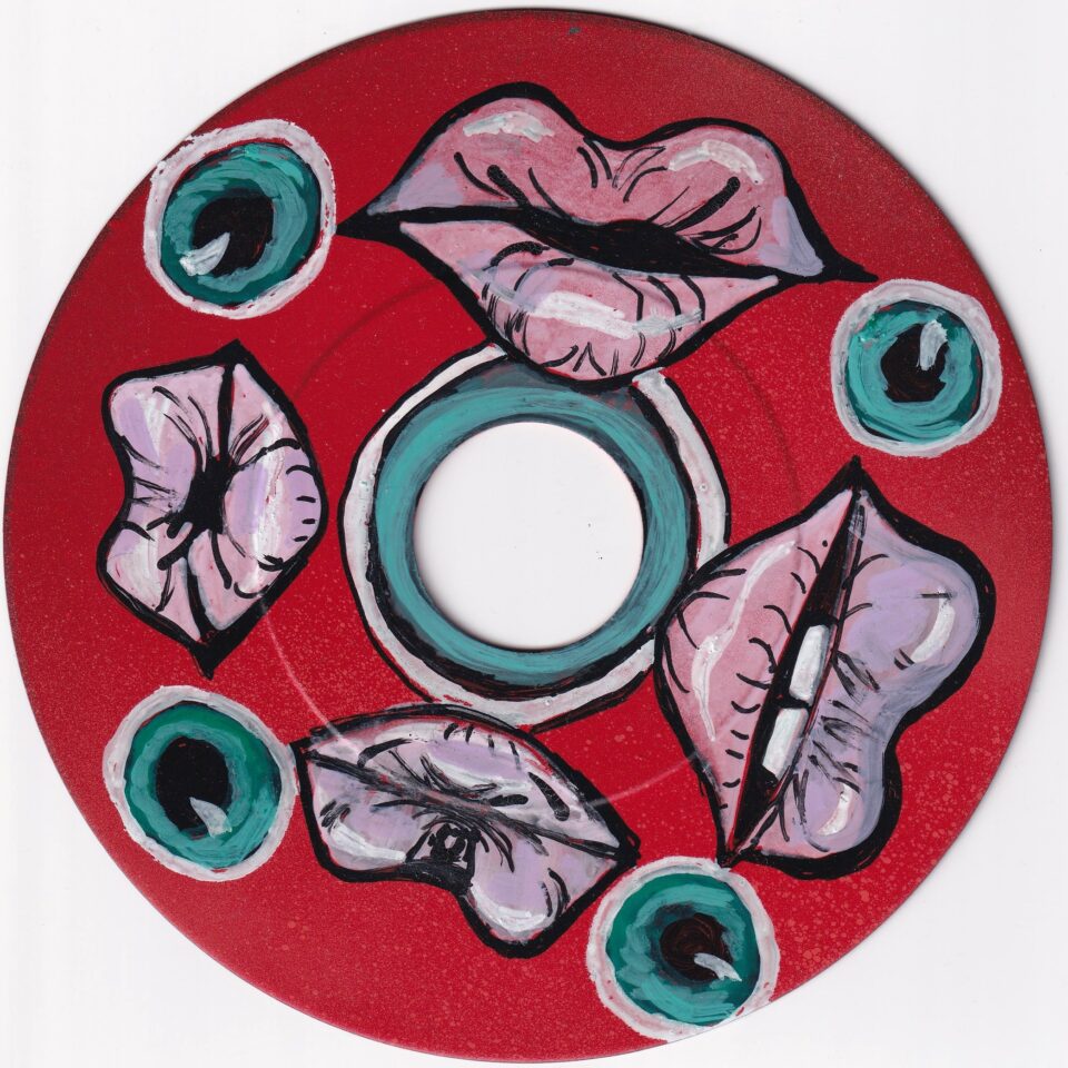 ANNEBAERLIN Vinyl 45er rot 4 Lippen 4 Augen