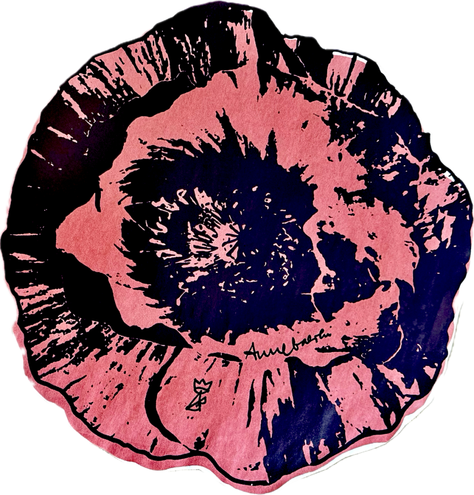 Siebdruck einer Mohnblühte